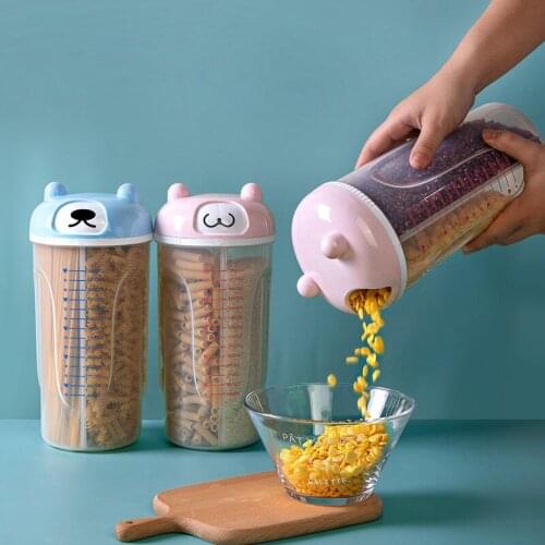 Household Grains Cans Kitchen Storage Three Compartments PP Organizers Coarse Grain Storage Cereal Dispenser Storage Containers