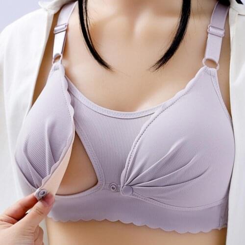 Front Closure Nursing Bra Prevent Sagging Skin-friendly Bralette Women Wireless Maternity Brassiere for Breastfeeding