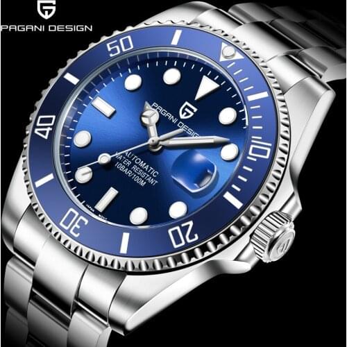 PAGANI Design Brand Luxury Men Watches Automatic Black Watch Men Stainless Steel Waterproof Business Sport Mechanical Wristwatch