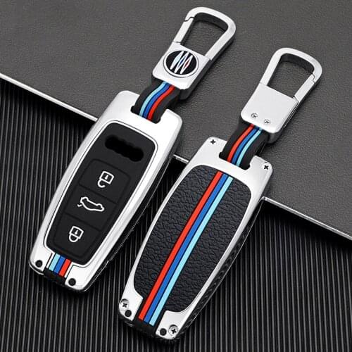 For Audi 2019 A6L Key Cover A7 A8L Q8 R8 Tts 2020 Decorative Car Key Case Metal Protective Shell Car Accessories Zinc Alloy
