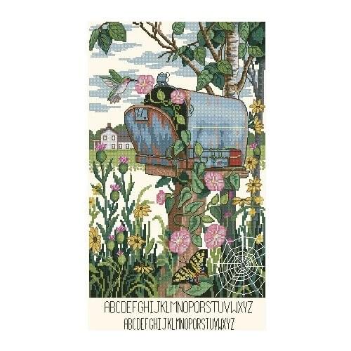 Egypt cotton Counted Cross Stitch Kit Letter Box Mail Box Mailbox dim 35015 bird butter spider