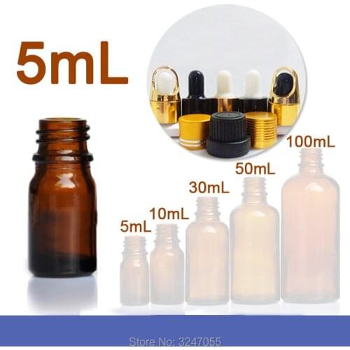 5ML 20pcs/lot 50pcs/lot Amber Glass Cosmetic Liquid Dropper Bottle, Brown Vial Essential Oil Package,Glass Pipette Liquid Bottle