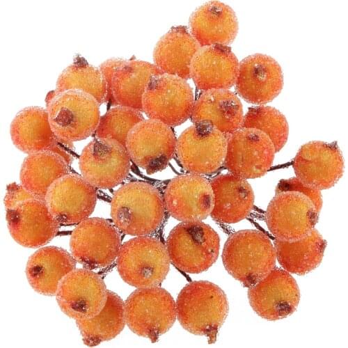 200x Mini Fruit Ice Cream Holly Berry Artificial Flower Garlands DIY Decoration Christmas Orange