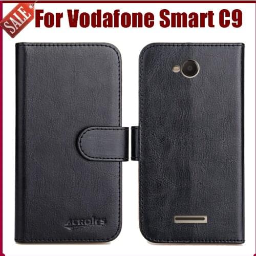 Hot Sale! Vodafone Smart C9 Case New Arrival 6 Colors High Quality Flip Leather Protective Cover Phone Bag