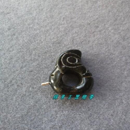 Hongshan Culture Collection Black iron meteorite magnet, Warring States period antique jade, jade pig dragon