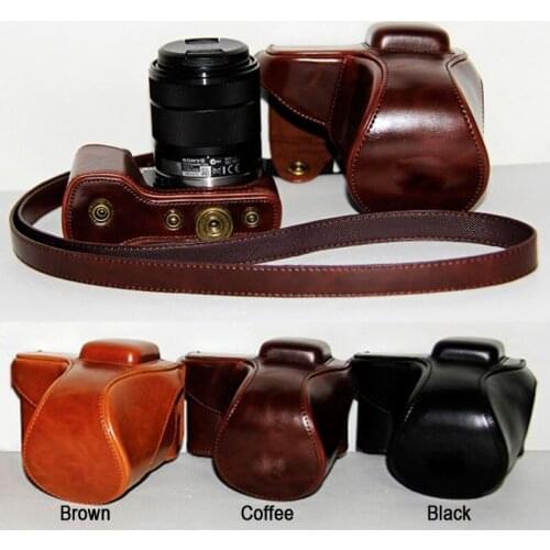 Leather Camera case bag for Sony NEX-5R 5N 5T With 18-55 mm Lens