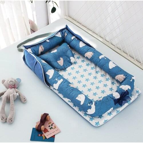 Newborn Baby Sleeping Basket Crib Crib Boys and Girls Travel Crib Cushion Baby Cotton Cradle Crib