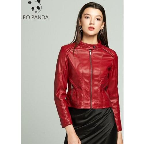 LEOPANDA Womens Fashion Leather Jackets