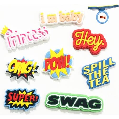 Hot Sales 8PCS PVC Super Swag Finger Decoration Accessories Adjustable Ring Children Party Finger Ring For Kid Fashion Trinkets