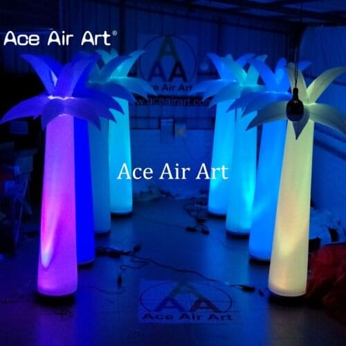 Hot sale inflatable palm trees,air blown multi-color LED lighting decoration trees for stage and wedding,festival