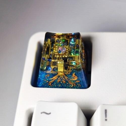 Mechanical keyboard personality handmade keycaps secret gold realm translucent keycaps Gifts for boys 1Pc