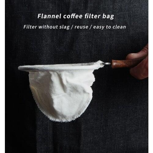 Hand brewed coffee filter bag thick cotton cloth flannel coffee filter mesh filter cloth coffee brewing equipment barista tools