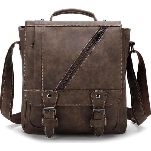 New Mens Shoulder Bag Pu Leather Messenger Bag Large capacity Work Handbag Business Travel Crossbody Bag For Men