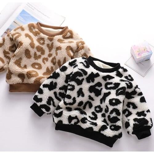 Autumn Winter Girl Plus Velvet Sweater Korean New Thickened Warm Casual Long-Sleeved Sweatshirt Toddler Fall Girls Baby Clothes