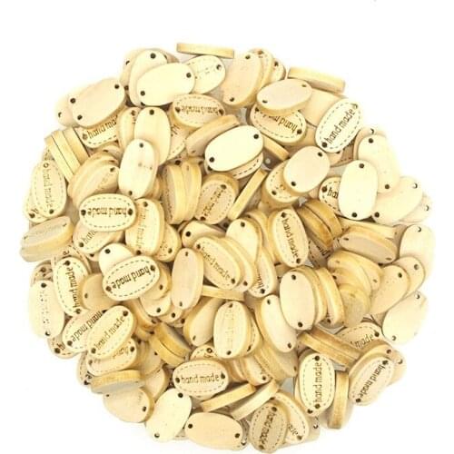 Practical 50pcs 2 Holes Sewing Wood Buttons Hand Made Word Scrapbooking Crafts Decorate bottoni botoes