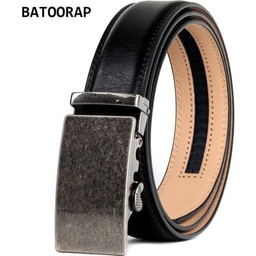 NEW 2021 Mens Belt Black Genuine Leather Designer Luxury Waist Strap Male Cowskin Fashion Ratchet Belts Automatic Buckle Alloy