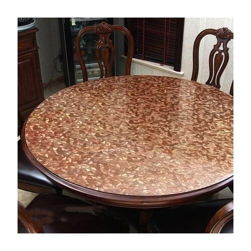 Round PVC Tablecloth Table Cover Protector Desk Pad Soft Glass Dining Table cloth Soft Cloth Mats For Tables Home Textile