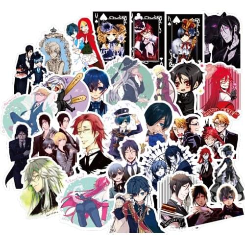 50PCS Black Butler Anime Stickers Gift Toy For Children Cartoon Decal Sticker Waterproof To DIY Stationery PS4 Laptop Guitar Car
