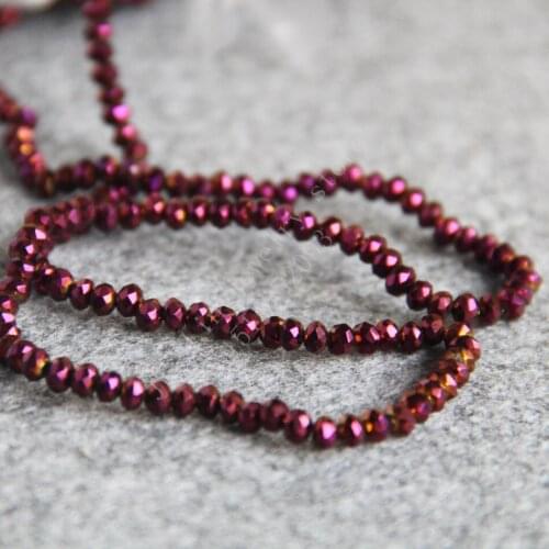 T8216 Charming 3X4mm Faceted Purple AB+ colorful glass Crystal beads!Fit For Making Bracelet&Necklace DIY Jewelry wholesale