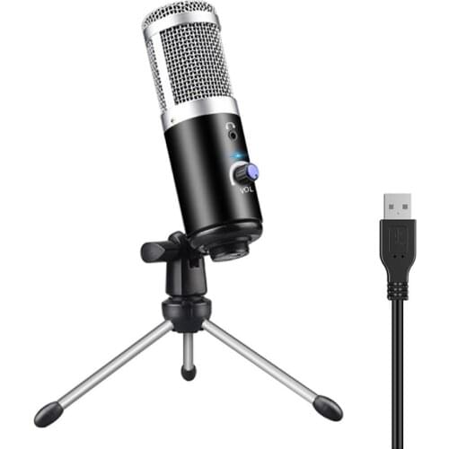 USB Microphone Studio Recording Broadcast Mic with Tripod Stand for PC Computer Live broadcast