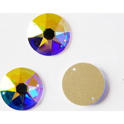 YANRUO 2088Th Mirror Sparkly Crystal AB Top Stones Sew On Mirror Flatback Rhinestones High Gems Sewing Strass For Clothing