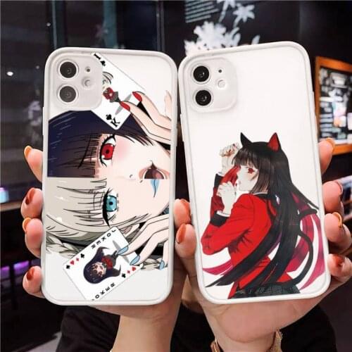 Japanese Anime Kakegurui Jabami Yumeko Phone Case For iPhone 12 11 Mini Pro XR XS Max 7 8 Plus X Matte transparent White Cover
