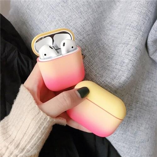Kjoew Candy Colorful Cover Air Pods 2 1 3 Gradient Cute Earphone Cases Protection Luxury Hard PC Cover For Apple AirPods Pro 3
