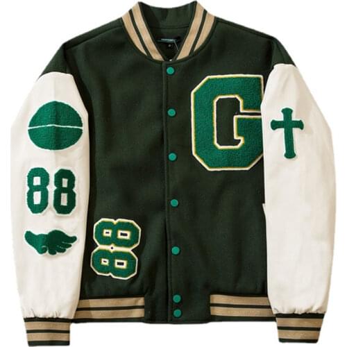 Vintage Baseball Varsity Jacket Mens Furry Letters Embroidery Pu Leather Stitching Jackets Womens Harajuku Casual Couples Coats