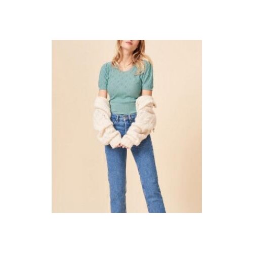 Women Sweater 2020 Spring / Summer New Hollow Knitted Flower Round Neck Short-sleeved Sweater Women