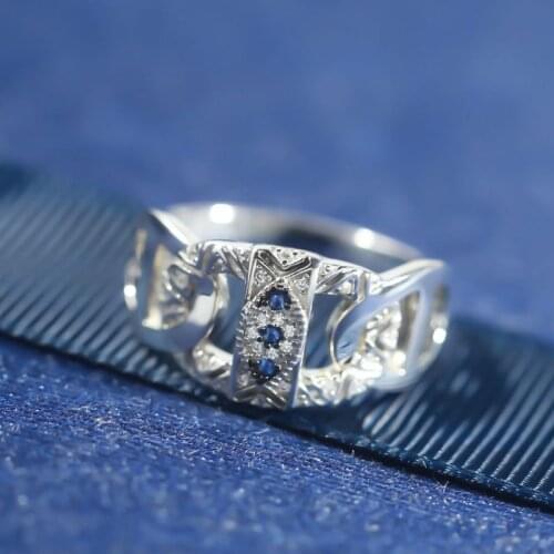 SLJELY Fashion Real 925 Sterling Silver Evil Eye Chain Ring Micro Zirconia Stones Women April New SYMBOLE Series Brand Jewelry