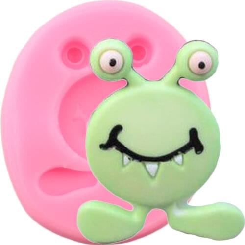 Bug Eyed Alien Silicone Molds Monsters Cupcake Topper Fondant Cake Decorating Tools Cookie Candy Clay Chocolate Gumpaste Moulds