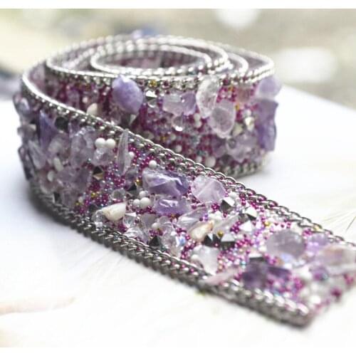 1pcs Beads Chain Lace Trim DIY Sew On/Iron On Wedding Dress Clothes Decorative Accessories Appliques Beaded Rhinestone Ribbons