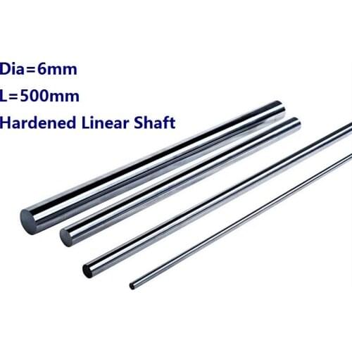 100pcs/lot Dia 6mm shaft 500mm long Chromed plated linear shaft hardened shaft rod bar rail guide for 3d printer cnc parts