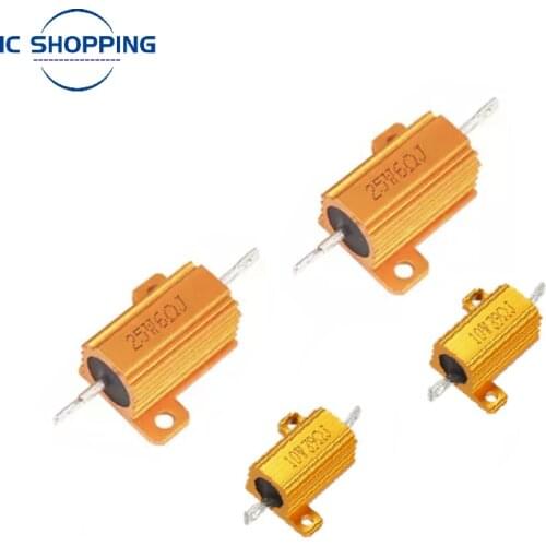2PCS 10W 25W RX24 Aluminum Power Metal Shell Case Wirewound Resistor 0.1~10K 0.1 0.2 0.3 1 2 68 10 20 100 200 500 1K 10K Ohm