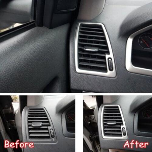 2Pcs/set For Volvo XC90 2002-2014 Stainless Steel Car Dashboard Side Air Condition AC Vent Frame Car Stickers Car Trim Styling