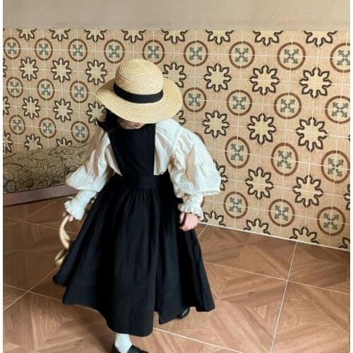 2021 Korea style girls vest dress fashion cotton autumn girls dresses 1-7 years WU765