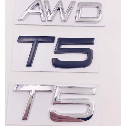 3D Metal Car Sticker T5 T6 AWD Letters Emblem Badges Decal Car Styling For Volvo XC60 XC90 S60 S80 S60L V40 V60 Tail Fender