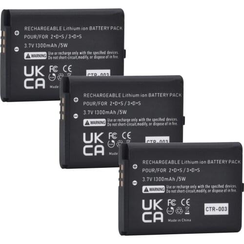 3x 1300mAh Rechargeable Battery for Nintendo 2DS CTR-003 CTR 003 Battery