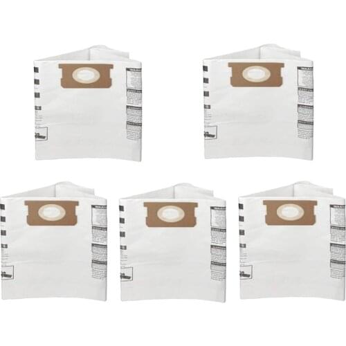 5 Pack Disposable Collection Filter Bags for Shop-Vac 9066200 10-14 Gallon Type F Type I, Replace Part 90662 and 90672