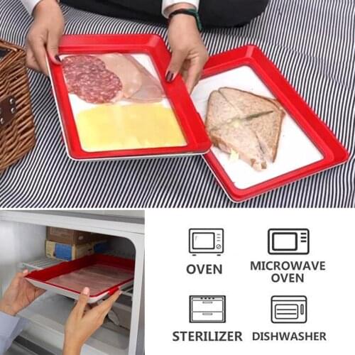 6pcs Clever Tray Creative Kitchen Items Food Container Set Food Fresh Storage Microwave Cover Food Preservation Tray Dropship