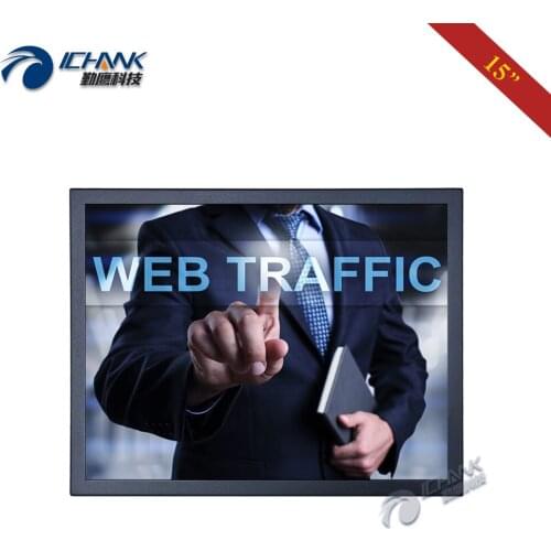 B150TC-ABHUV/15" 1024x768 4:3 Wall-mounted Metal Shell HDMI VGA USB Multi-function Resistive Touch LCD Screen PC Monitor Display