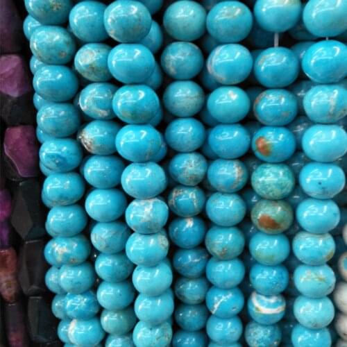 20mm Natural Blue Turquoises Stone Beads Round Loose Stone Beads For Jewelry Making 15 inch DIY Fashion Bracelet Craft Material