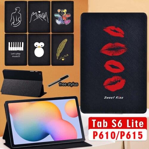 Case for Samsung Galaxy Tab S6 Lite 10.4 Inch 2020 (SM-P610/P615),Ultra Slim leather Folding Stand Cover for s6 lite