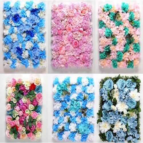 Artificial Plant Rose Flower Wall Background Wall Silk Fake Rose Lawn for Wedding Decoration Garden Home Decor Flower Simulation