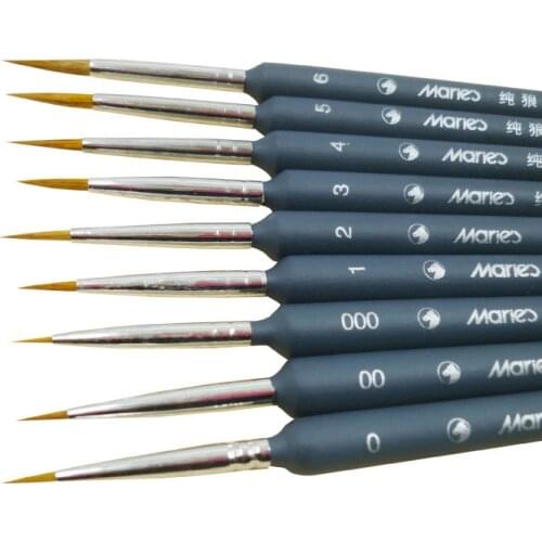 Number Painting Brush Miniature Paint Brush Set Professional Nylon Number Painting Brush Hook Line Pen Hand Painted A3