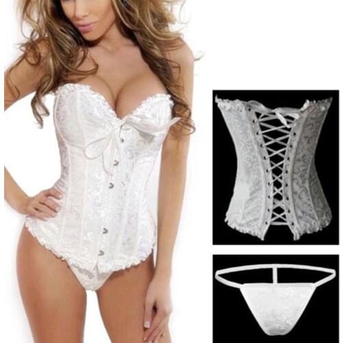 Womens Floral Black Lace Trim Corset Overbust Waist Cincher Bustier Top Boned Body Shaper Bustier for Bride Bodyshaper Plus Size