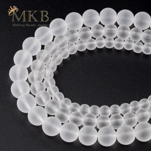 Dull Polish Matte Synthesis White Crystal Beads For Jewelry Making 6/8/10/12mm Glass Round Beads Fit Diy Bracelet Necklace