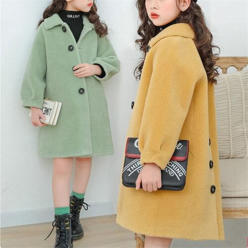 Fashion Children Clothing Girls Outerwear Coat 4 6 8 10 12 13 Years Girls Jacket 2020 Autumn Winter Jackets For Girls Wool Coats