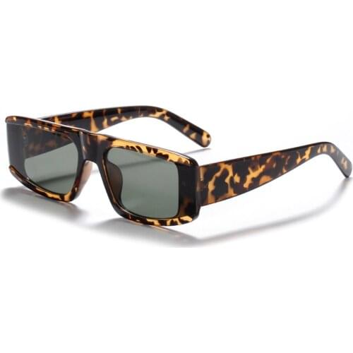 Veshion Square Woman Sunglasses for Ladies Leopard Black Men Retro Sun Glasses Female Rectangle Uv400 Hot-selling Gifts 2021