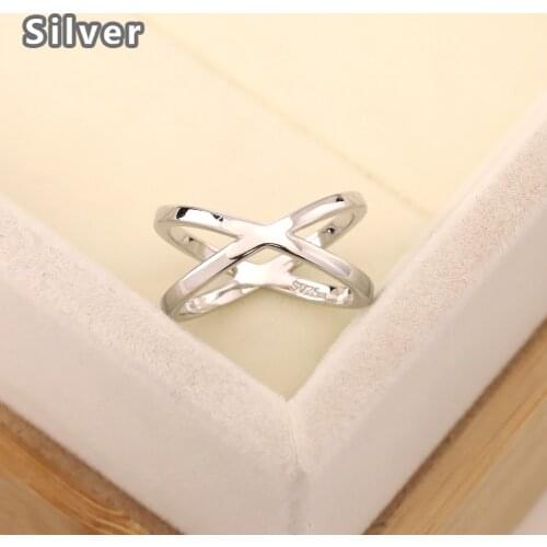 Best selling European and American fashion S925 Sterling Silver creative cross ring womens jewelry gift
